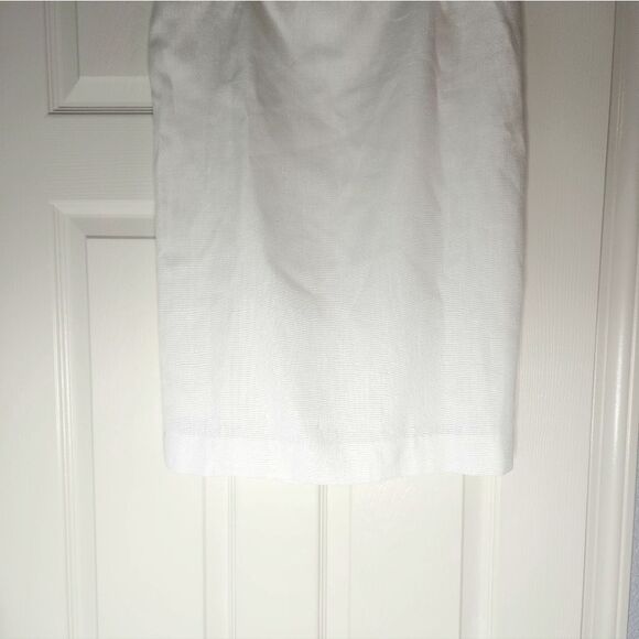 Gloria Vanderbilt 8 White LINEN Blend Embroidered Lined Women’s Skirt Suit - Picture 10 of 13